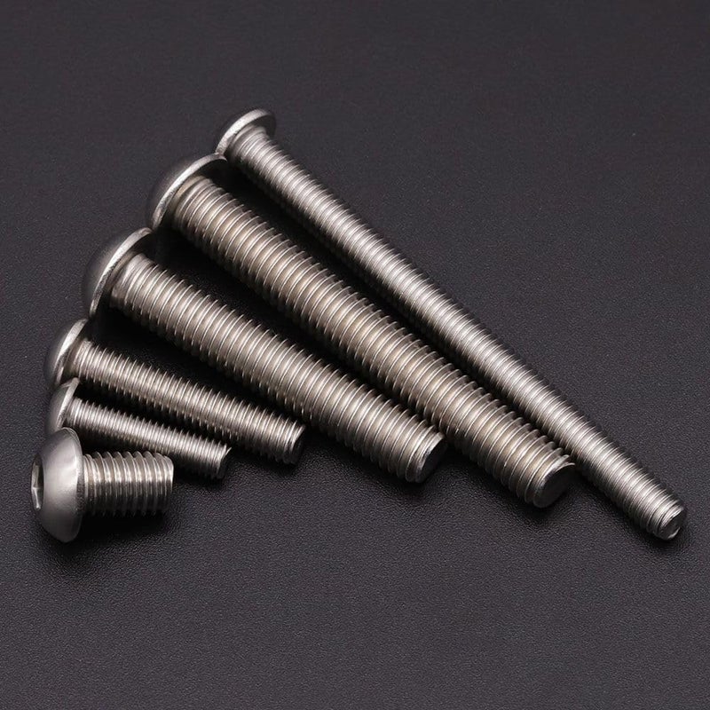 RoyceMart 1/4-20 x 1/2" (25 Pack) Hex Socket Button Head Cap Screws Bolts, Allen Socket Drive, 304 Stainless Steel 18-8, Bright Finish, Full Machine UNC Threads - Image 2